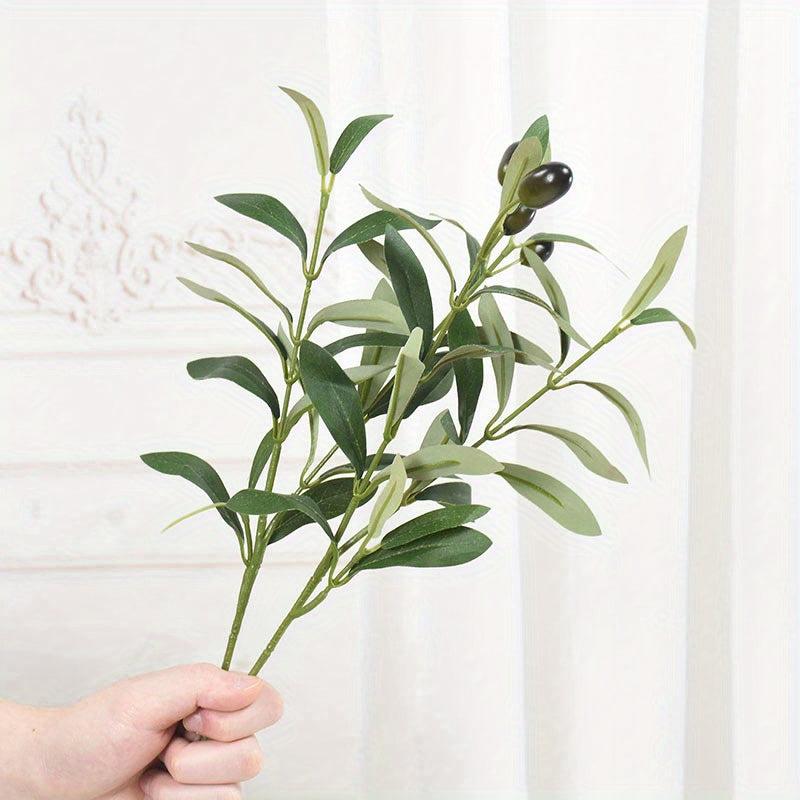 2pcs Artificial Olive Leaf Tree Branch for Home Garden Wedding Decoration