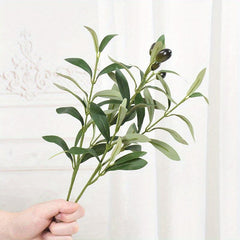 2pcs Artificial Olive Leaf Tree Branch for Home Garden Wedding Decoration