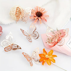 72pcs 3D Butterfly Wall Decor Stickers Silvery Butterfly Party Decorations