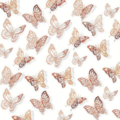 72pcs 3D Butterfly Wall Decor Stickers Silvery Butterfly Party Decorations