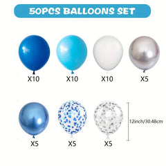 50pc Metallic Silver Confetti Balloons Set for Birthdays Weddings