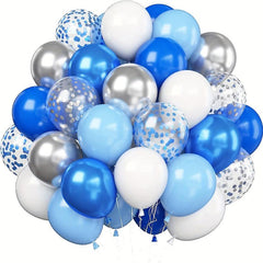 50pc Metallic Silver Confetti Balloons Set for Birthdays Weddings
