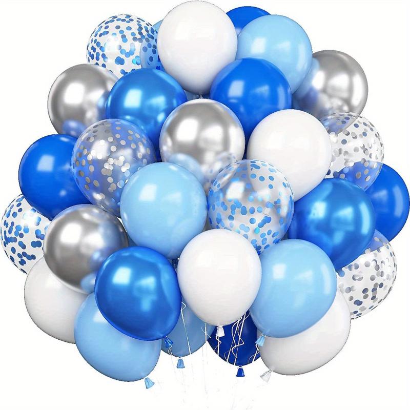 50pc Metallic Silver Confetti Balloons Set for Birthdays Weddings