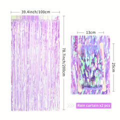 Colorful Purple Rain Silk Door Curtain for Wedding Engagement Bridal Gift