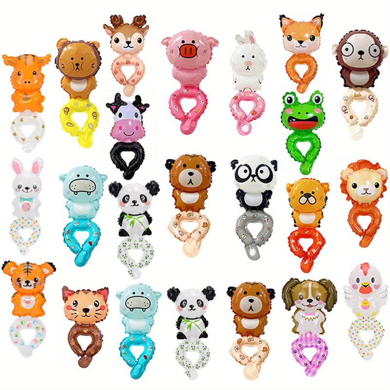 10pc Safari Balloon Animal Zoo Wrist Bracelets for Birthday Party Assorted Style