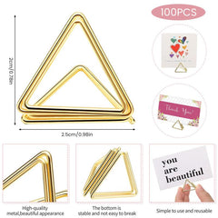100pcs Triangle Shape Place Card Holder Clip Mini Metal Table Number Holder