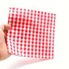 20pcs Disposable Red & Gingham Paper Napkin Dinnerware Supplies for Parties