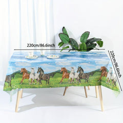 Kentucky Derby Party Tablecloth Disposable Horse Race Decor