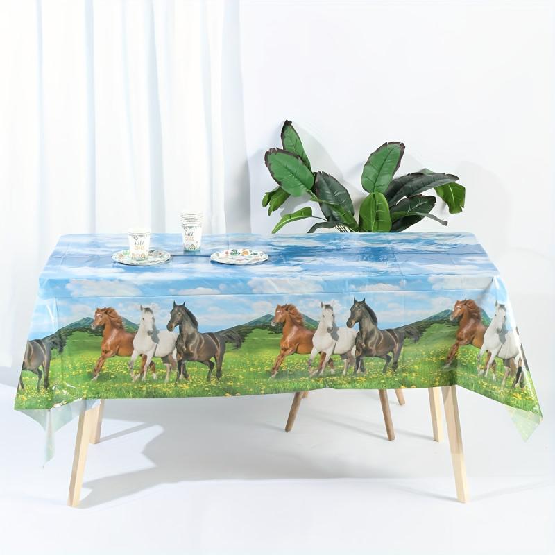 Kentucky Derby Party Tablecloth Disposable Horse Race Decor