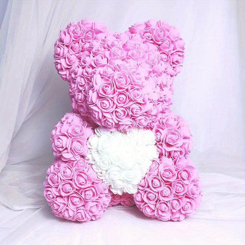 1pc Rose Bear Artificial Rose Flower Bear Gift For Valentines Wedding