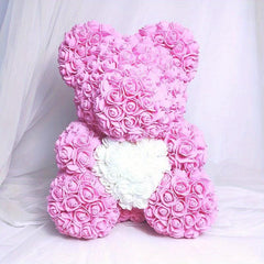 1pc Rose Bear Artificial Rose Flower Bear Gift For Valentines Wedding