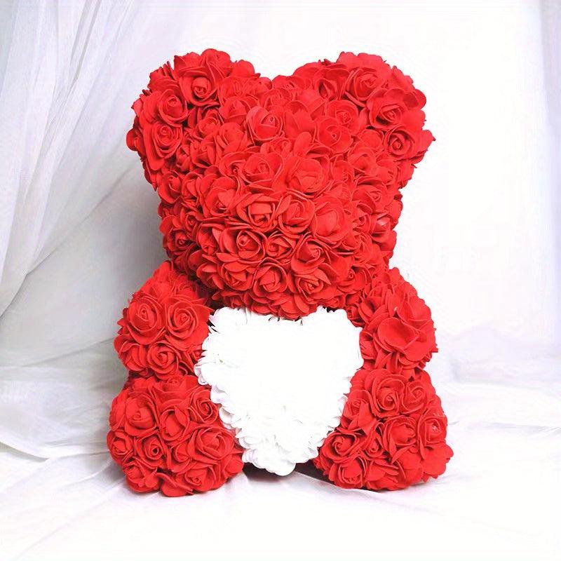 1pc Rose Bear Artificial Rose Flower Bear Gift For Valentines Wedding