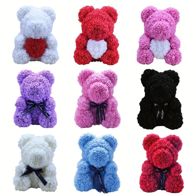 1pc Rose Bear Artificial Rose Flower Bear Gift For Valentines Wedding