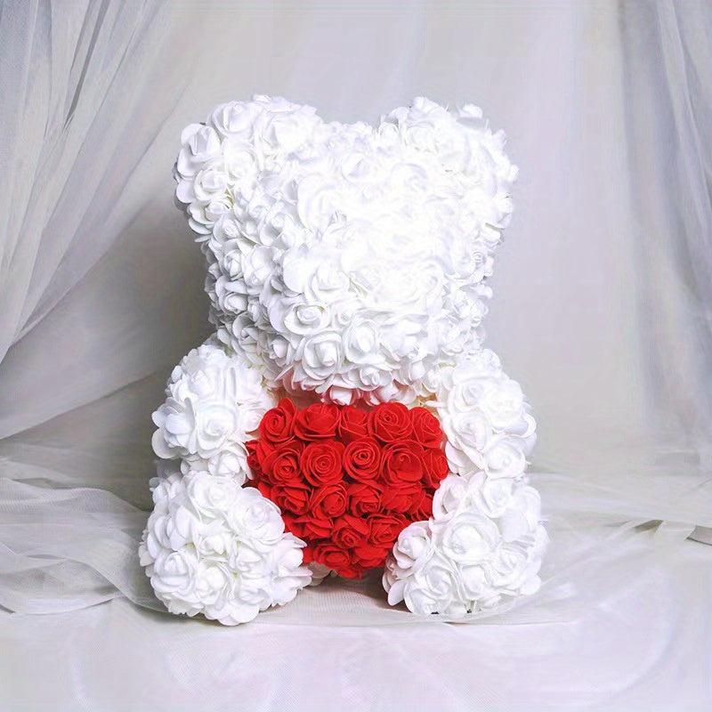 1pc Rose Bear Artificial Rose Flower Bear Gift For Valentines Wedding