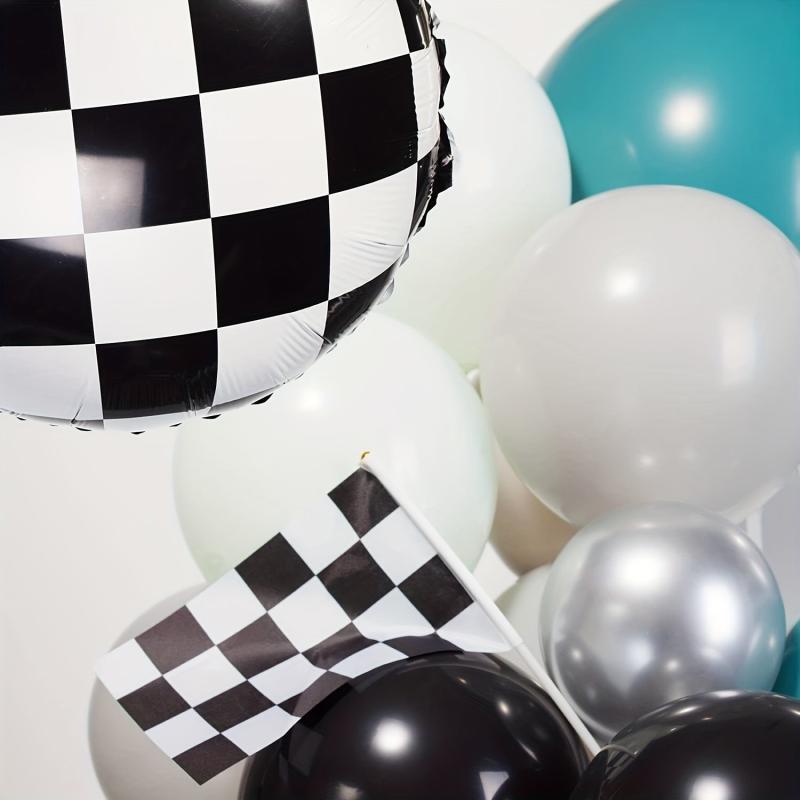 130pc Racing Balloon Garland Set - Quick Decor with Green & Black Balloons