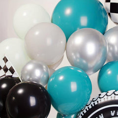 130pc Racing Balloon Garland Set - Quick Decor with Green & Black Balloons