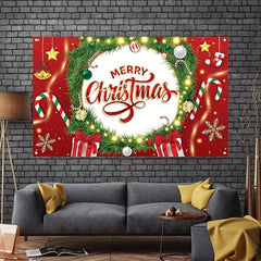 Red Merry Christmas Banner 109x179cm Decoration