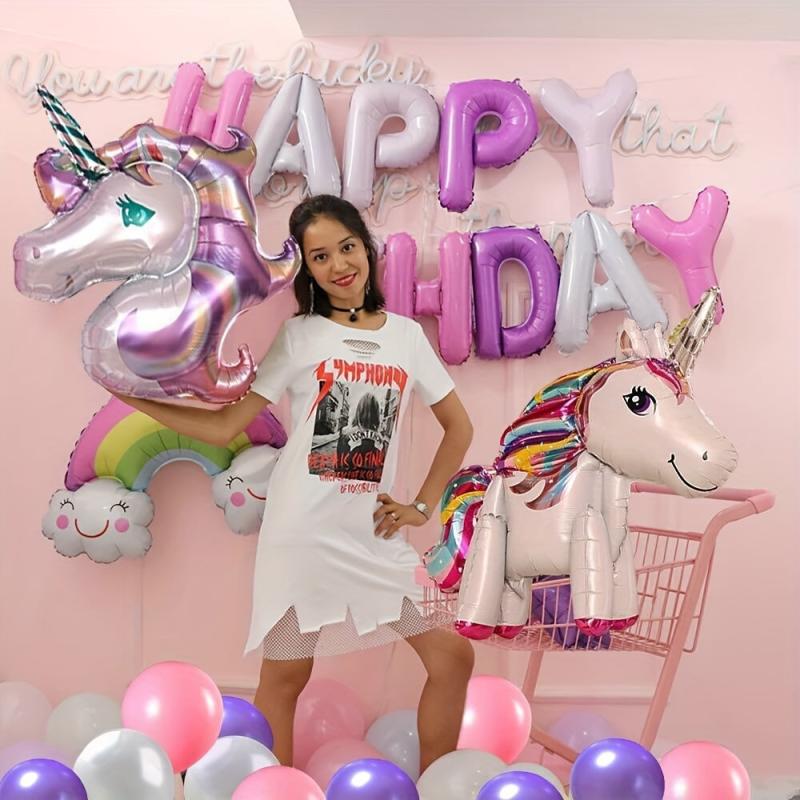 127pcs Unicorn Theme Balloons Birthday Party Decoration