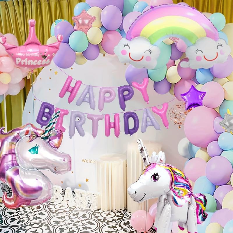 127pcs Unicorn Theme Balloons Birthday Party Decoration