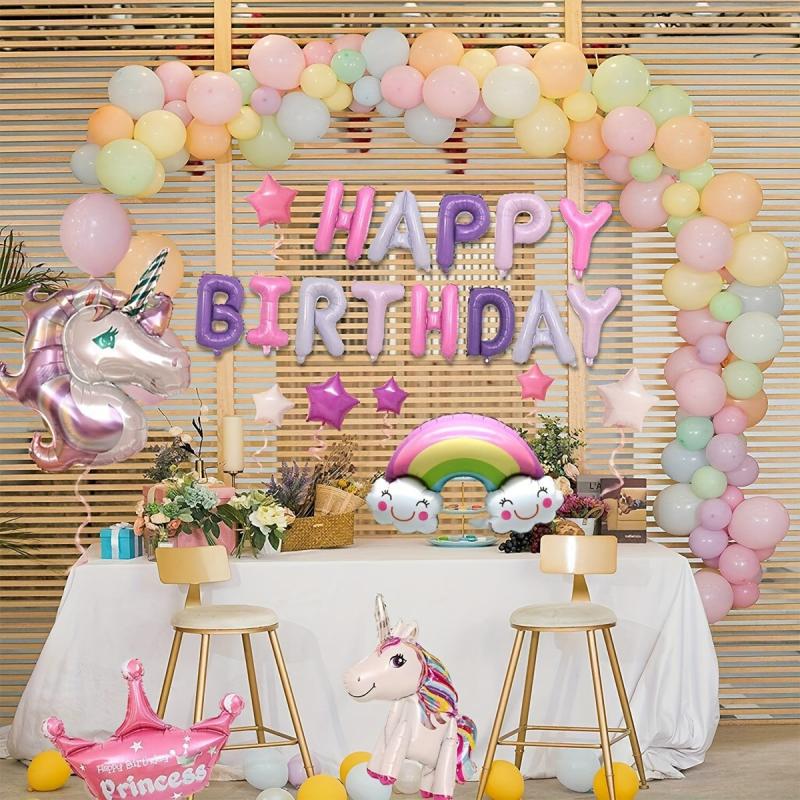 127pcs Unicorn Theme Balloons Birthday Party Decoration