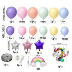 127pcs Unicorn Theme Balloons Birthday Party Decoration