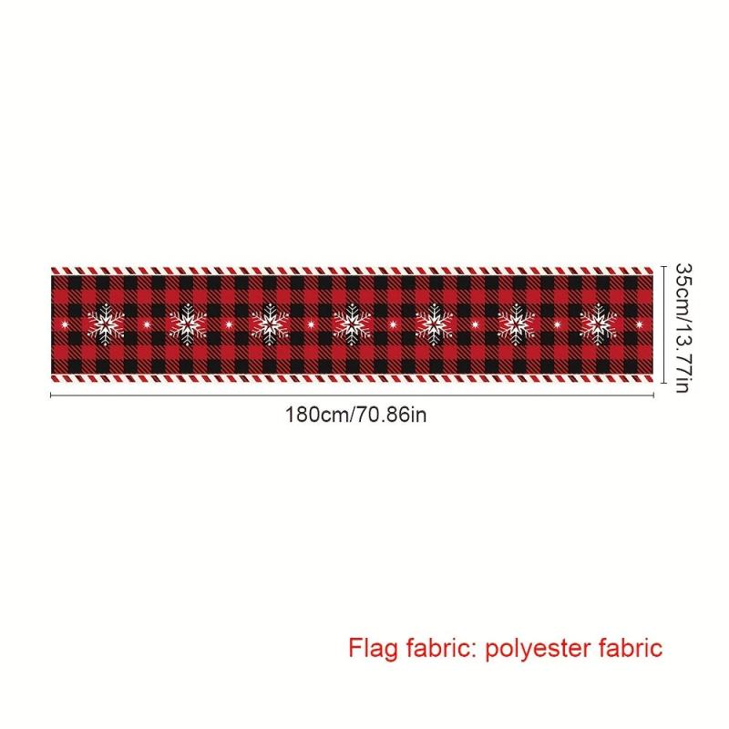 Christmas Table Cloth Red Flower Pine Leaf Table Runner Christmas Decoration
