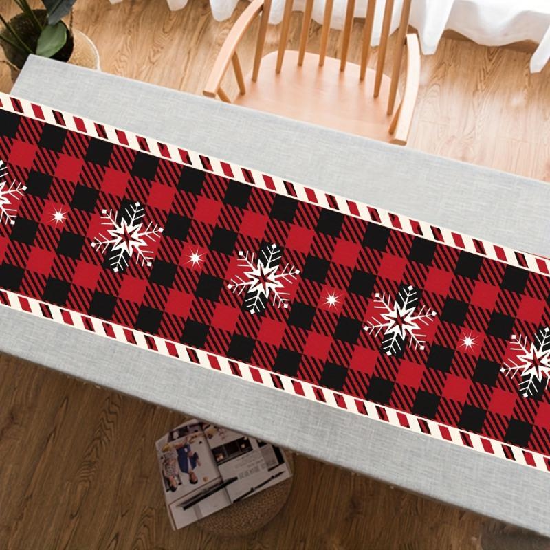 Christmas Table Cloth Red Flower Pine Leaf Table Runner Christmas Decoration