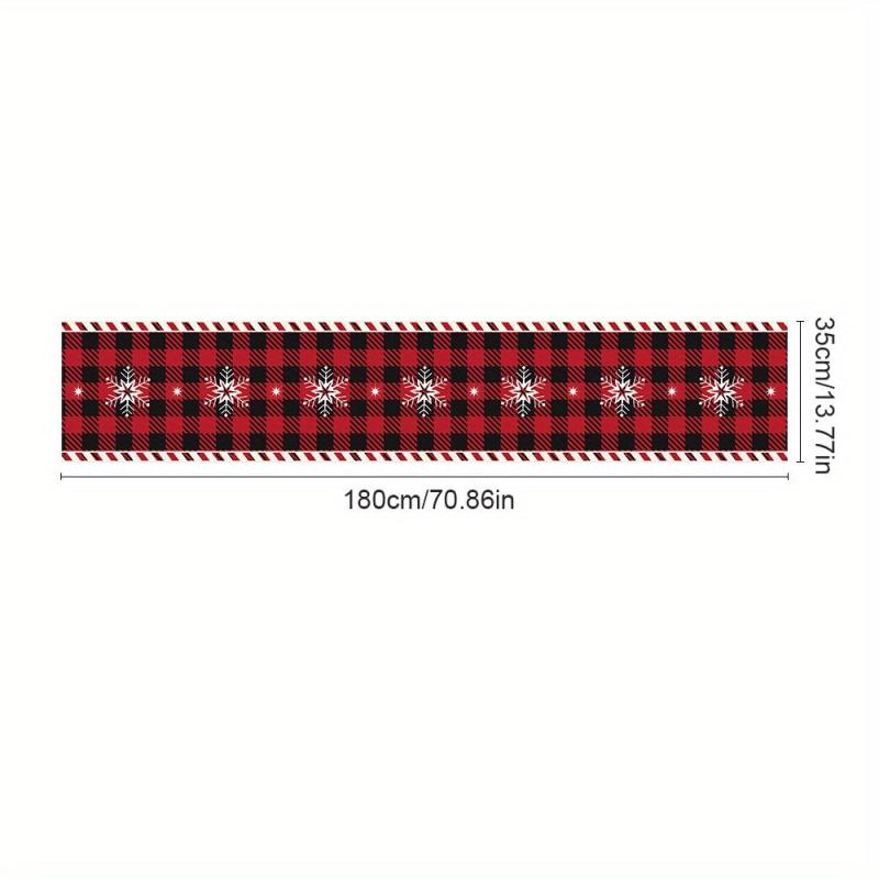 Christmas Table Cloth Red Flower Pine Leaf Table Runner Christmas Decoration