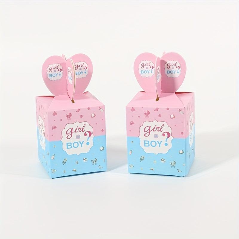10pcs Pink Gender Reveal Candy Box Baby Shower Supplies