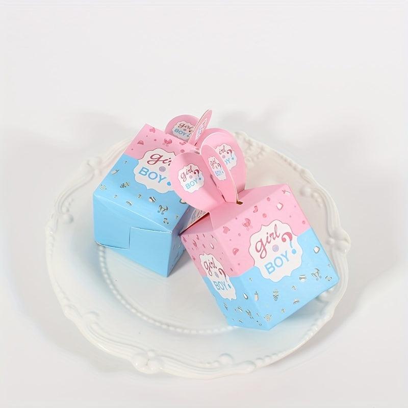 10pcs Pink Gender Reveal Candy Box Baby Shower Supplies