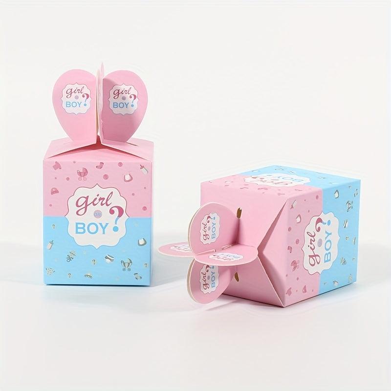 10pcs Pink Gender Reveal Candy Box Baby Shower Supplies