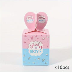 10pcs Pink Gender Reveal Candy Box Baby Shower Supplies