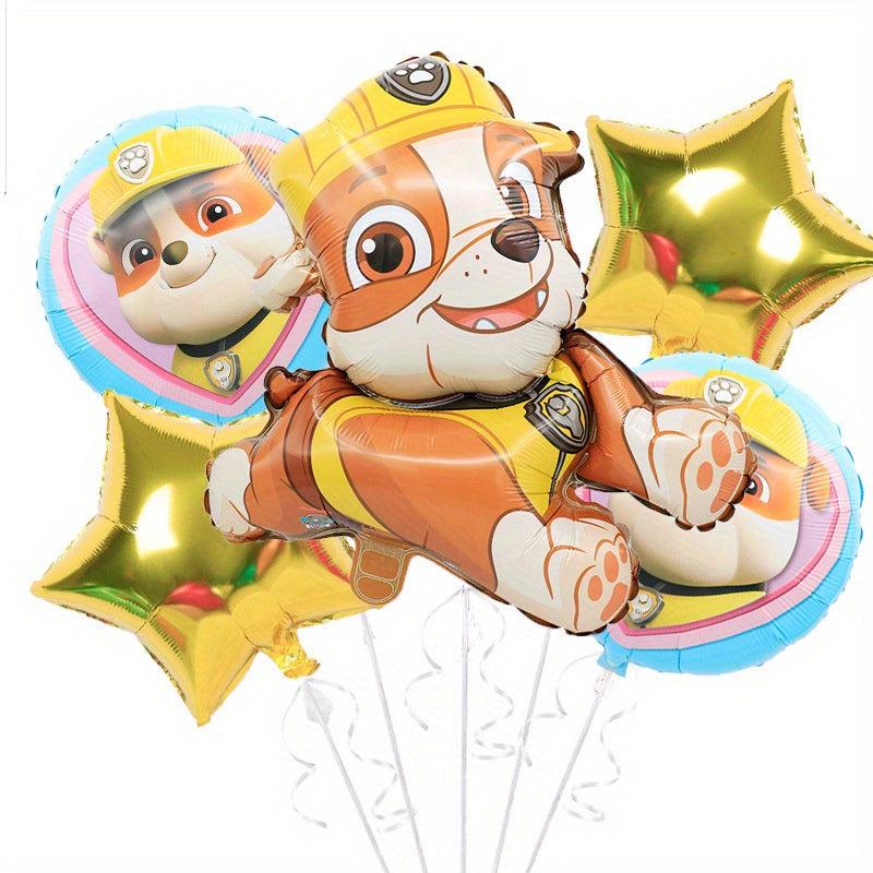 5pcs Dog Birthday Theme Balloon Set with Ribbon