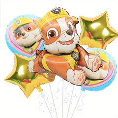 5pcs Dog Birthday Theme Balloon Set with Ribbon