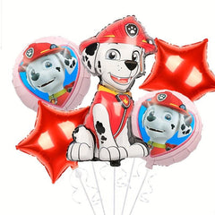 5pcs Dog Birthday Theme Balloon Set with Ribbon