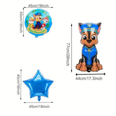 5pcs Dog Birthday Theme Balloon Set with Ribbon