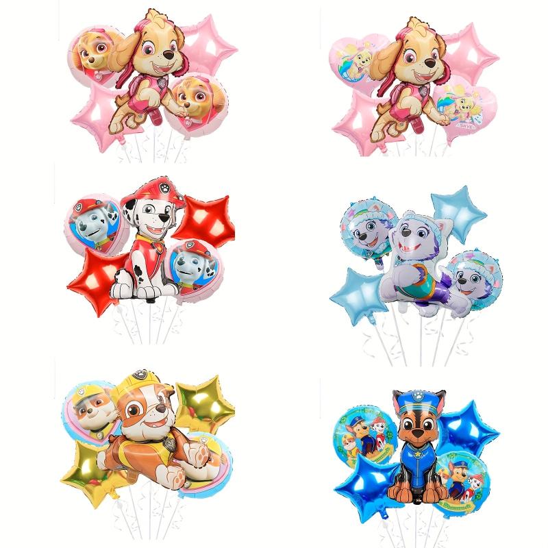 5pcs Dog Birthday Theme Balloon Set with Ribbon