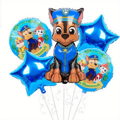 5pcs Dog Birthday Theme Balloon Set with Ribbon