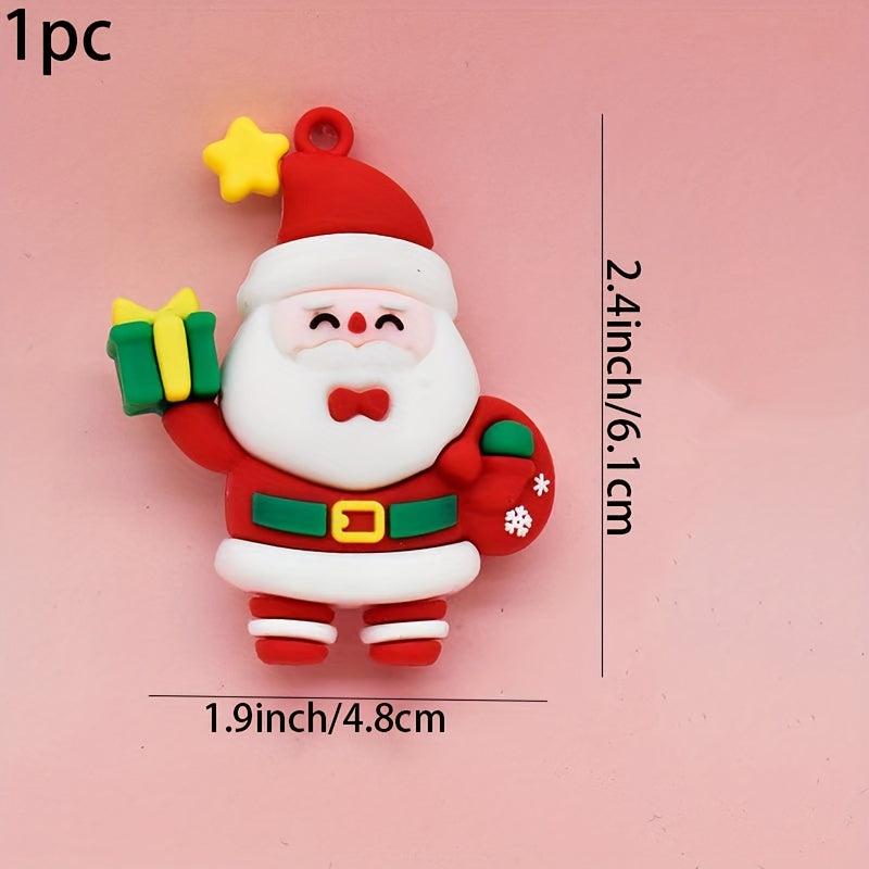 3D Christmas Doll Keychain - Cute Soft Rubber Christmas Gift