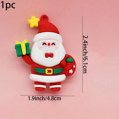 3D Christmas Doll Keychain - Cute Soft Rubber Christmas Gift