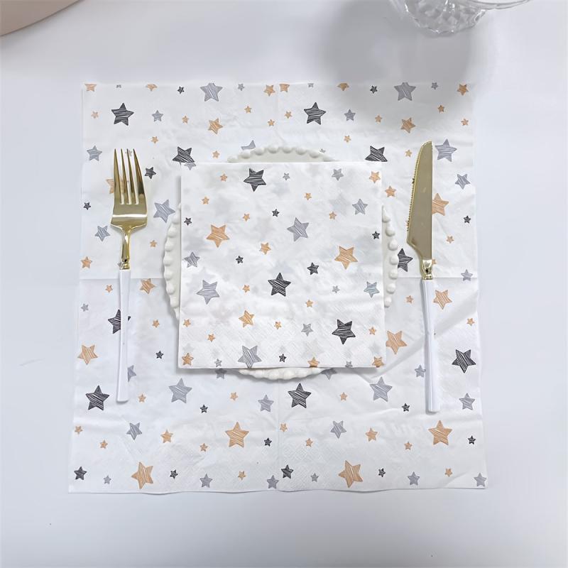 20pcs Star Printed Party Napkins Birthday Party Decoration Napkins