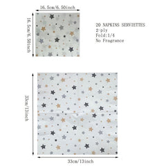 20pcs Star Printed Party Napkins Birthday Party Decoration Napkins