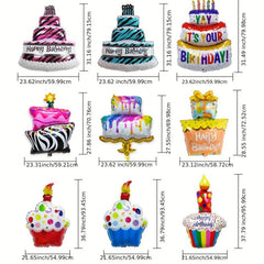 1pc Cartoon Cake Aluminum Foil Film Balloon Birthday Decoration