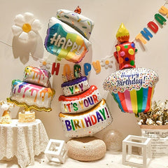 1pc Cartoon Cake Aluminum Foil Film Balloon Birthday Decoration