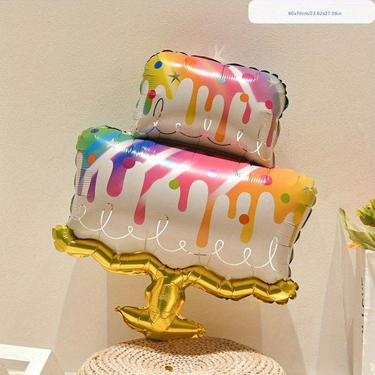 1pc Cartoon Cake Aluminum Foil Film Balloon Birthday Decoration