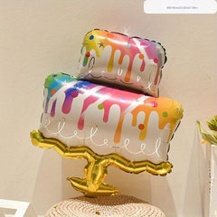1pc Cartoon Cake Aluminum Foil Film Balloon Birthday Decoration
