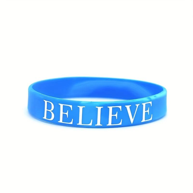 Inspirational Wrist Band Camo BELIEVE Faith POWER Silicone Bracelet