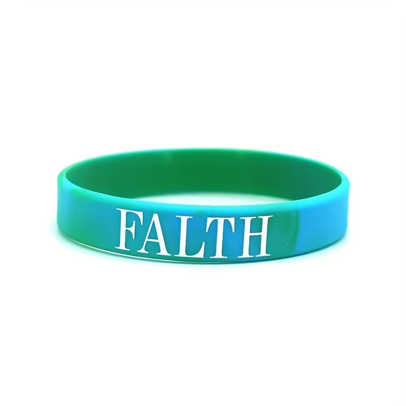 Inspirational Wrist Band Camo BELIEVE Faith POWER Silicone Bracelet