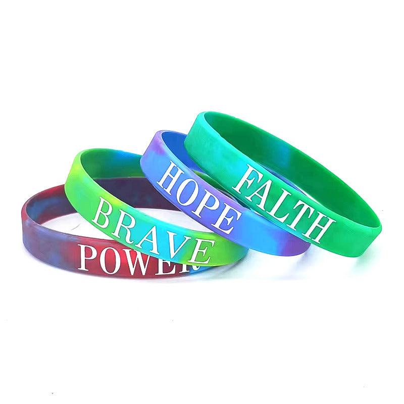Inspirational Wrist Band Camo BELIEVE Faith POWER Silicone Bracelet
