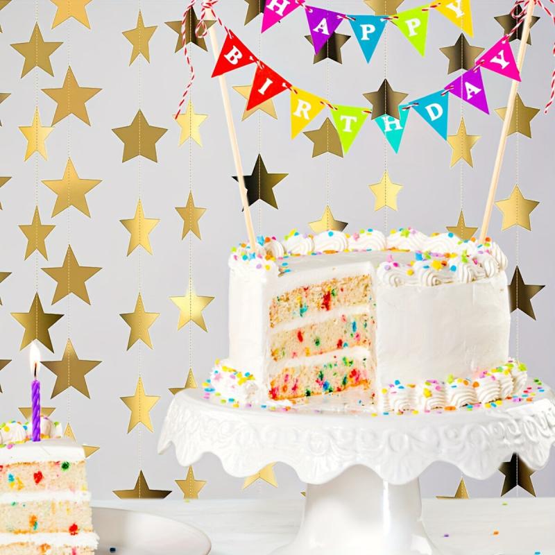 Glitter Star Garland Banner 3.96m Engagement Wedding Baby Shower Birthday